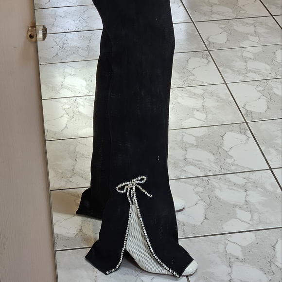 Cinq a Sept - Black Rhinestone Bow Kalli Pants - Picture 10 of 10